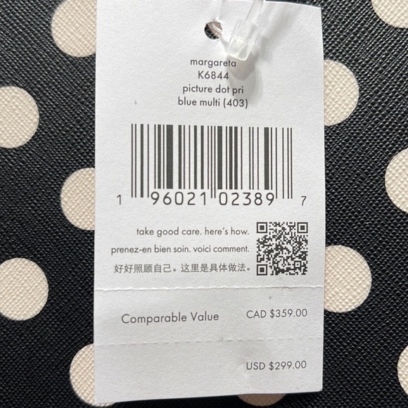 KATE SPADE SHORE STREET PICTURE DOT MARGARETA ZIP TOTE BLUE MULTI K6844 NWT $299 - Picture 13 of 16